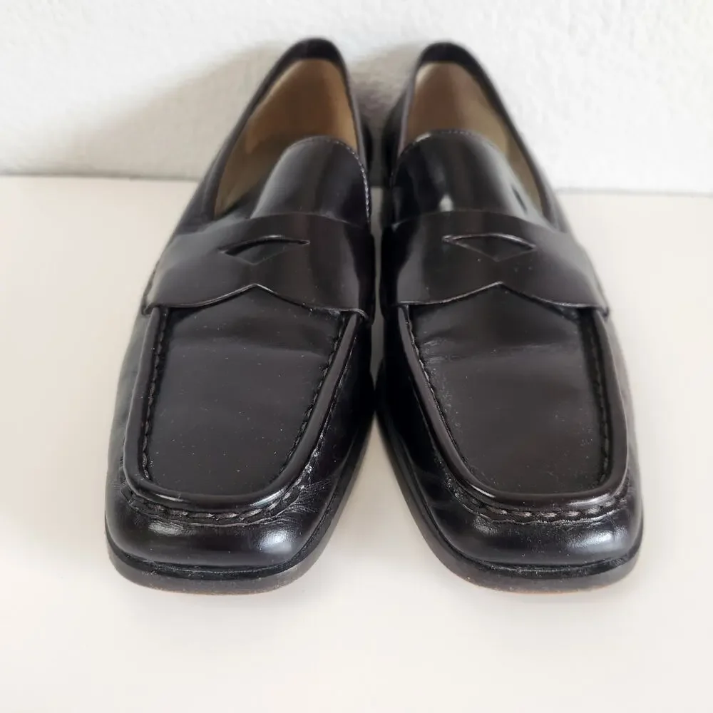 Cole Haan Eileen Leather Penny Loafers in Amber Brown 7.5B - Picture 6 of 12